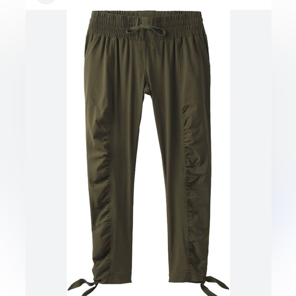 [L]PrAna Green Bindu Pant Jogger Sweatpants with Elastic Waistband - Picture 1 of 13
